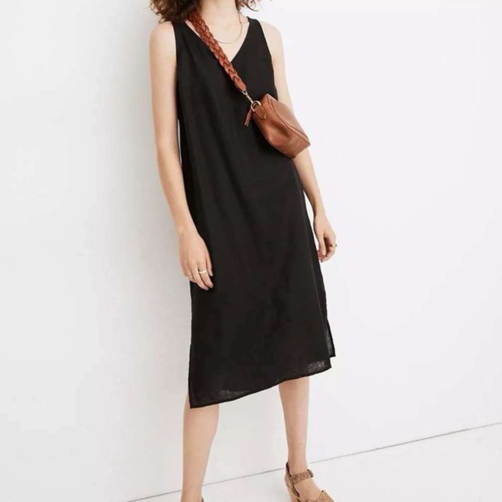 Madewell Linen-Blend V-Neck Tank Dress